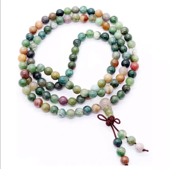 Mixed genuine Indian agate Mala necklace/bracelet - Picture 3 of 11